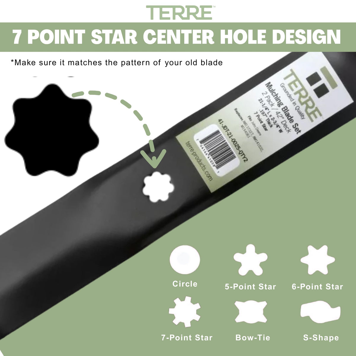 T TERRE high lift blades 42in package includes hardware for quick install.