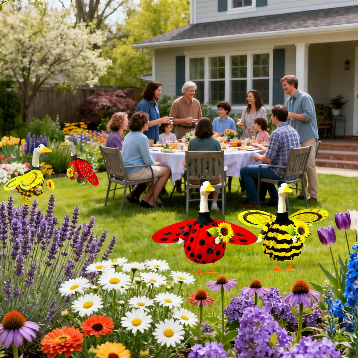 Terreva weather-ready fabric keeps porch goose colors vivid outdoors.