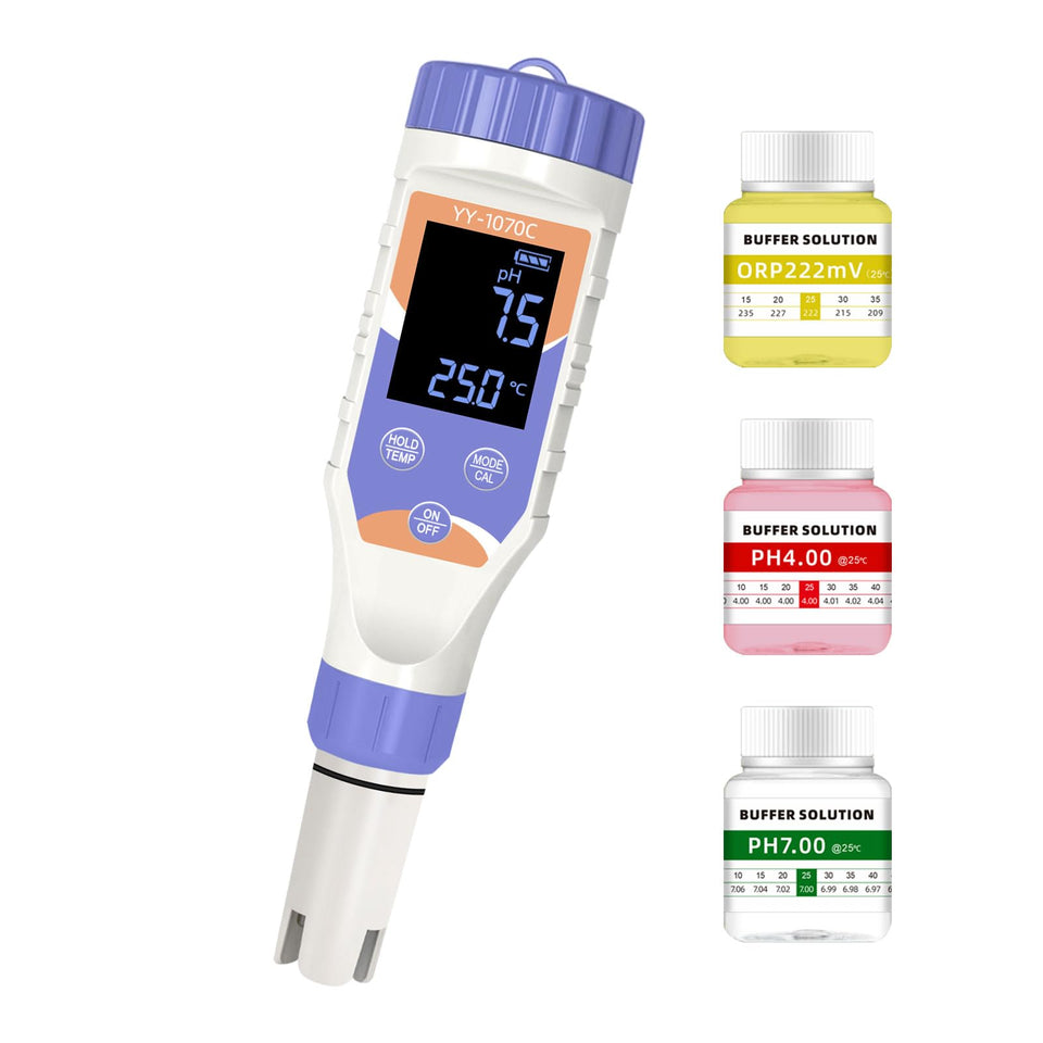 Terronix 7-in-1 digital water tester display shows clear readings for quick pool checks.