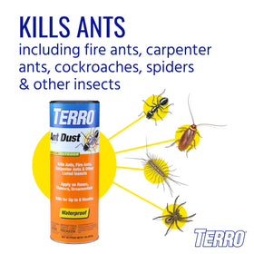 Terro Ant Dust applied to crack and crevice areas for targeted, long-lasting protection