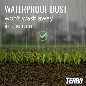 Terro Ant Dust applied indoors and outdoors to perimeter bases and garden borders