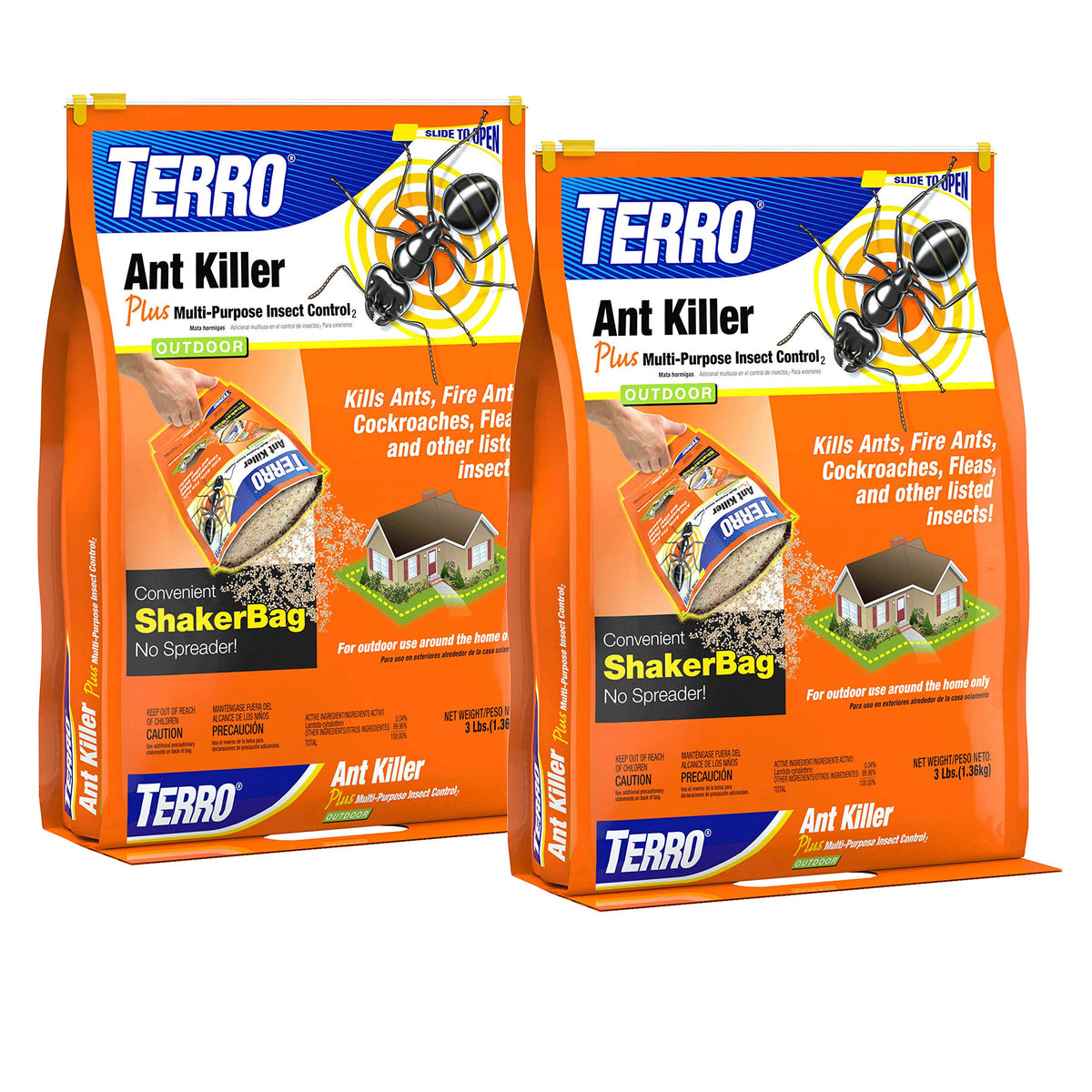TERRO Ant Killer Plus resealable bag for easy outdoor granule application.
