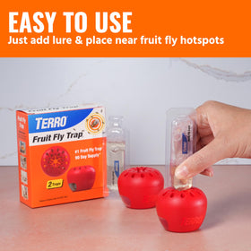 Apple-shaped trap design blends with fruit and kitchen decor