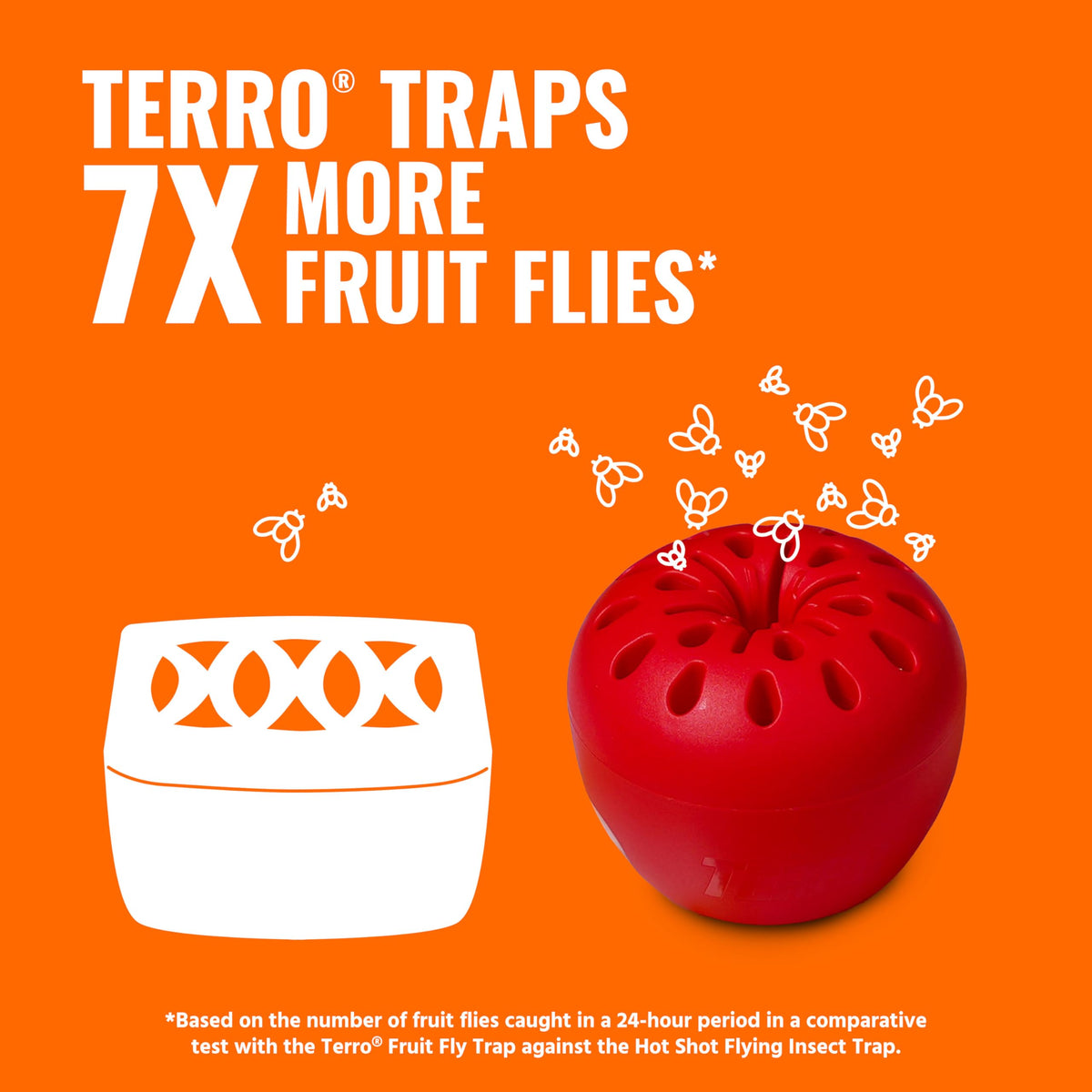 Terro apple shaped trap with lure window for easy monitoring
