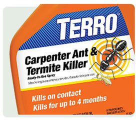 Terro carpenter ant and termite killer spray applied on trails and cracks for targeted control