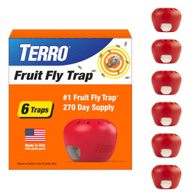 Terro indoor fruit fly trap six-pack blends with kitchen fruit for discreet control