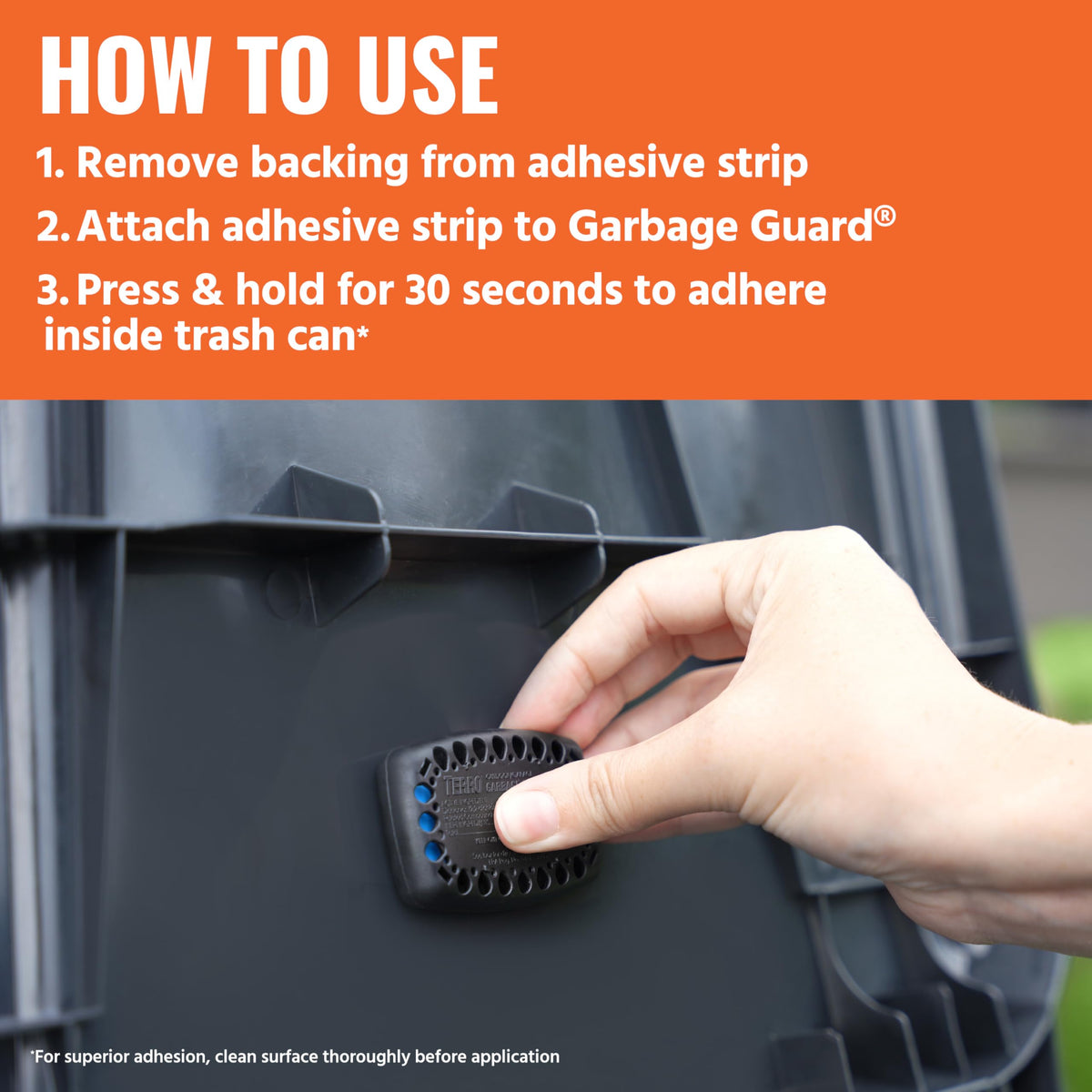 Insect elimination action inside waste receptacle with TERRO