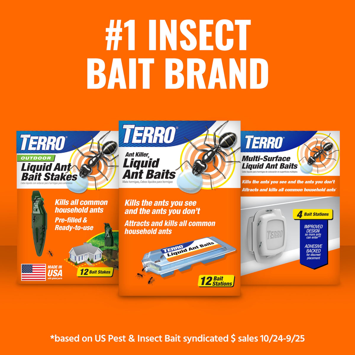 Terro Liquid Ant Killer II discs placed for colony-wide bait action