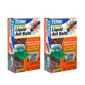 Terro Outdoor Liquid Ant Bait Station in soil attracting ants for outdoor control