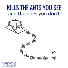 Close-up of Terro bait cup being twisted open for ant feeding.