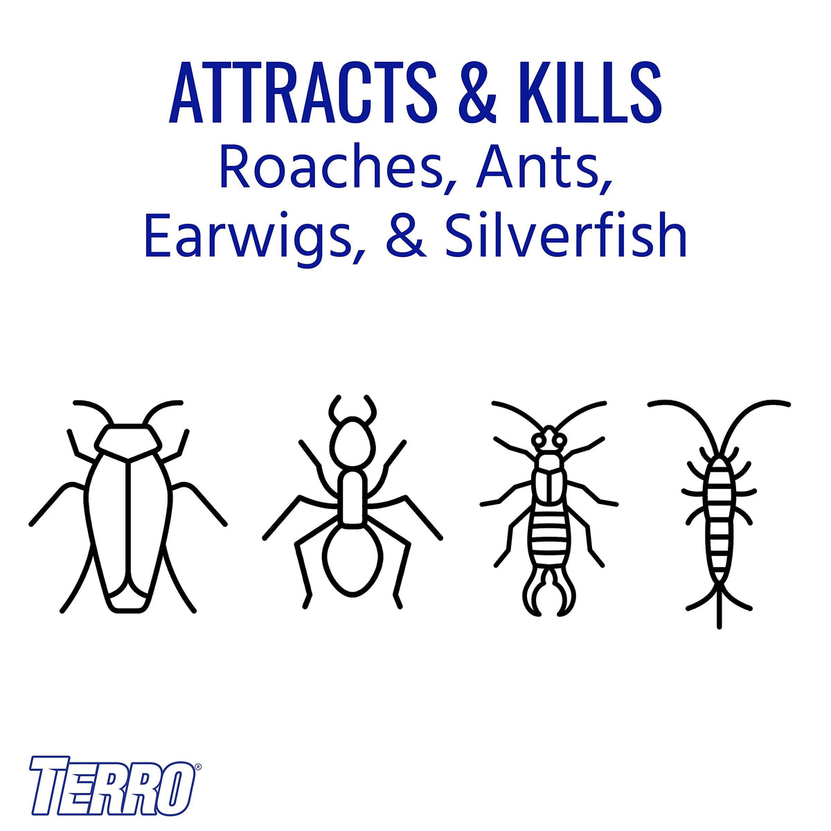 Terro Roach Bait Powder with a 360-degree nozzle enables easy placement.