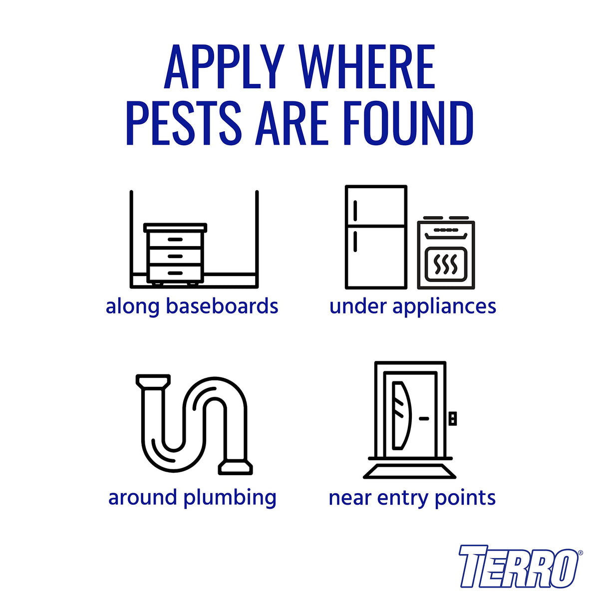TERRO Scorpion Killer Spray targets scorpions, spiders, ants, and roaches on contact.