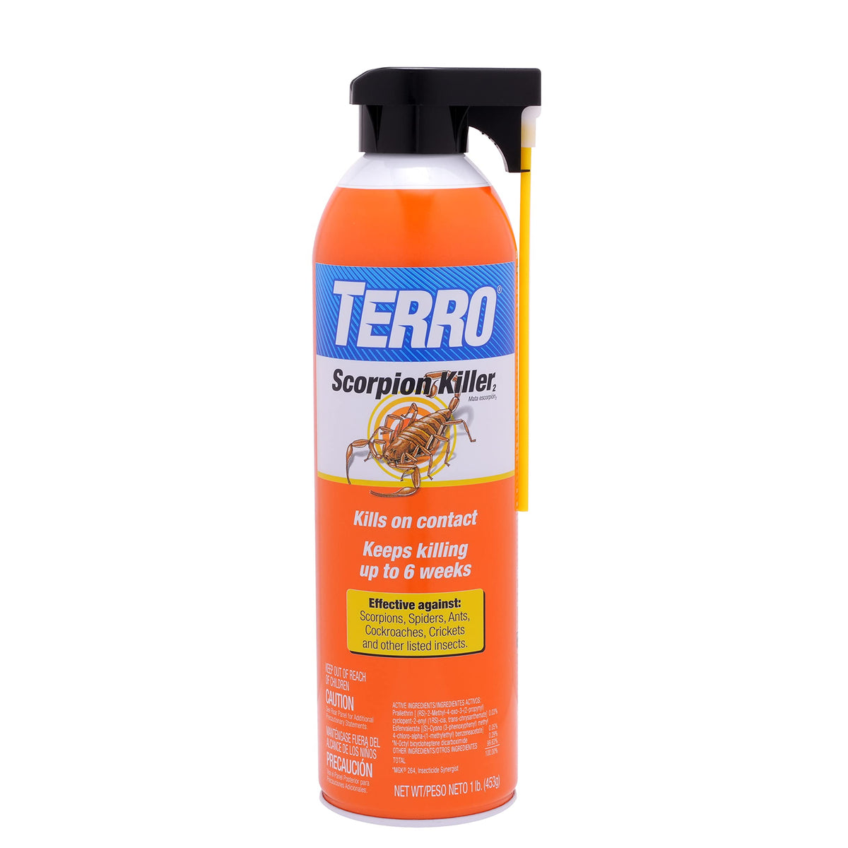 TERRO Scorpion Killer Spray ready-to-use can for fast indoor and outdoor pest control.
