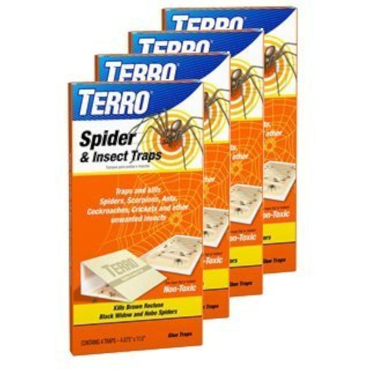 Terro Spider Traps 16-count front view, pesticide-free pest control for crawling insects.