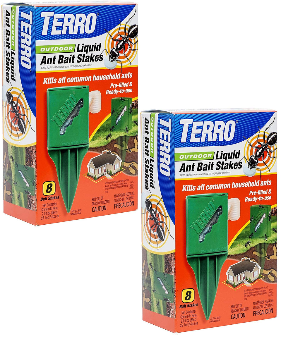 Terro T1812 outdoor bait stake in packaging ready for outdoor ant control