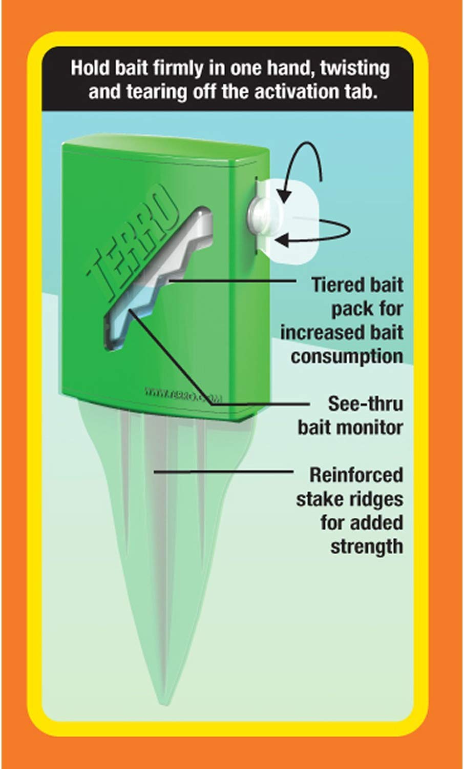 Weatherproof Terro T1812 stakes designed for outdoor use in any weather