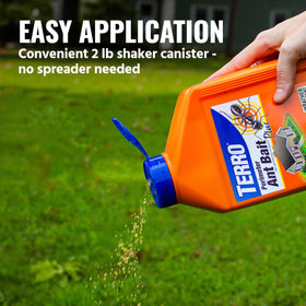 TERRO T2600 bait attracts carpenter ants outdoors for control.