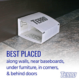 Terro T3206SR under-furniture positioning captures pests along furniture edges.