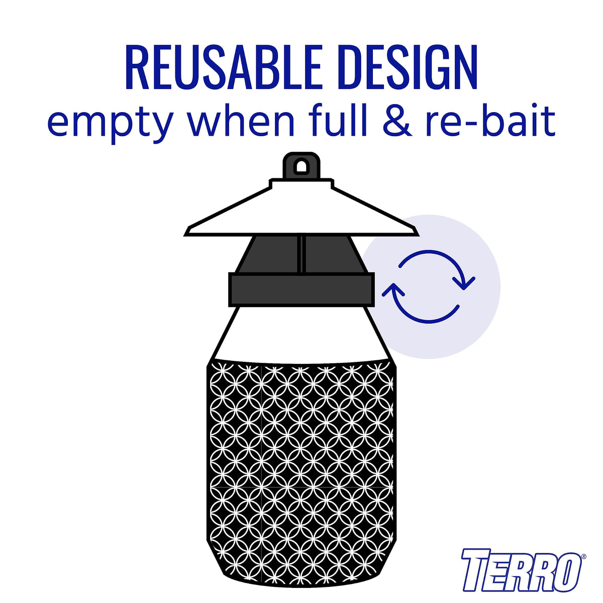 Terro T380 hanging from a tree branch to keep flies away