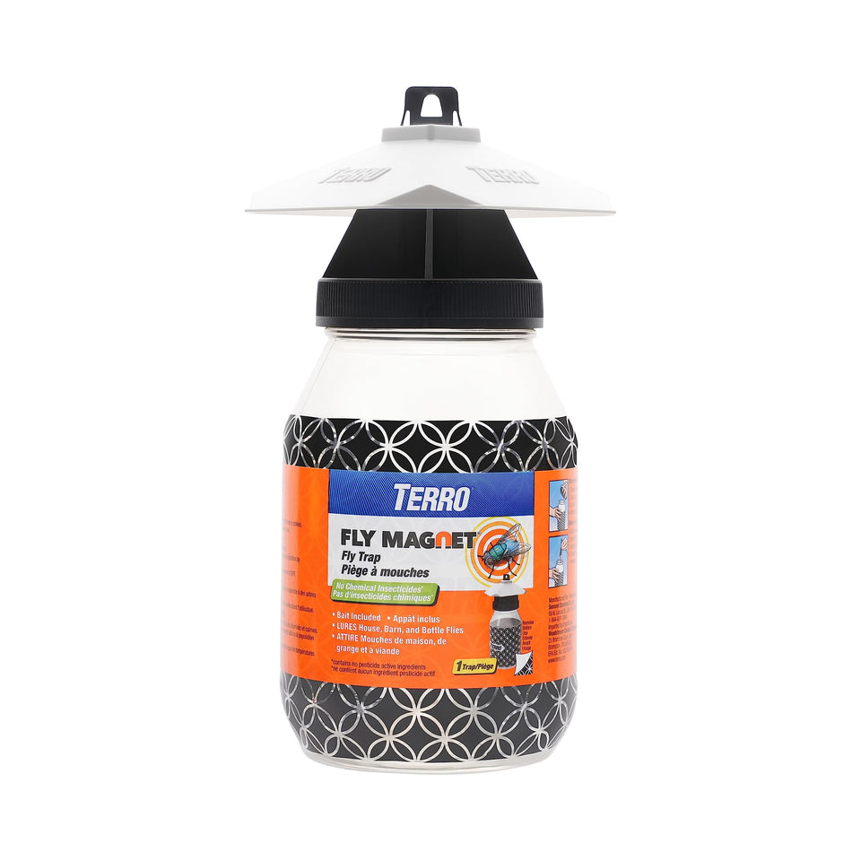 Terro T380 outdoor fly trap with bait attracts flies for outdoor control