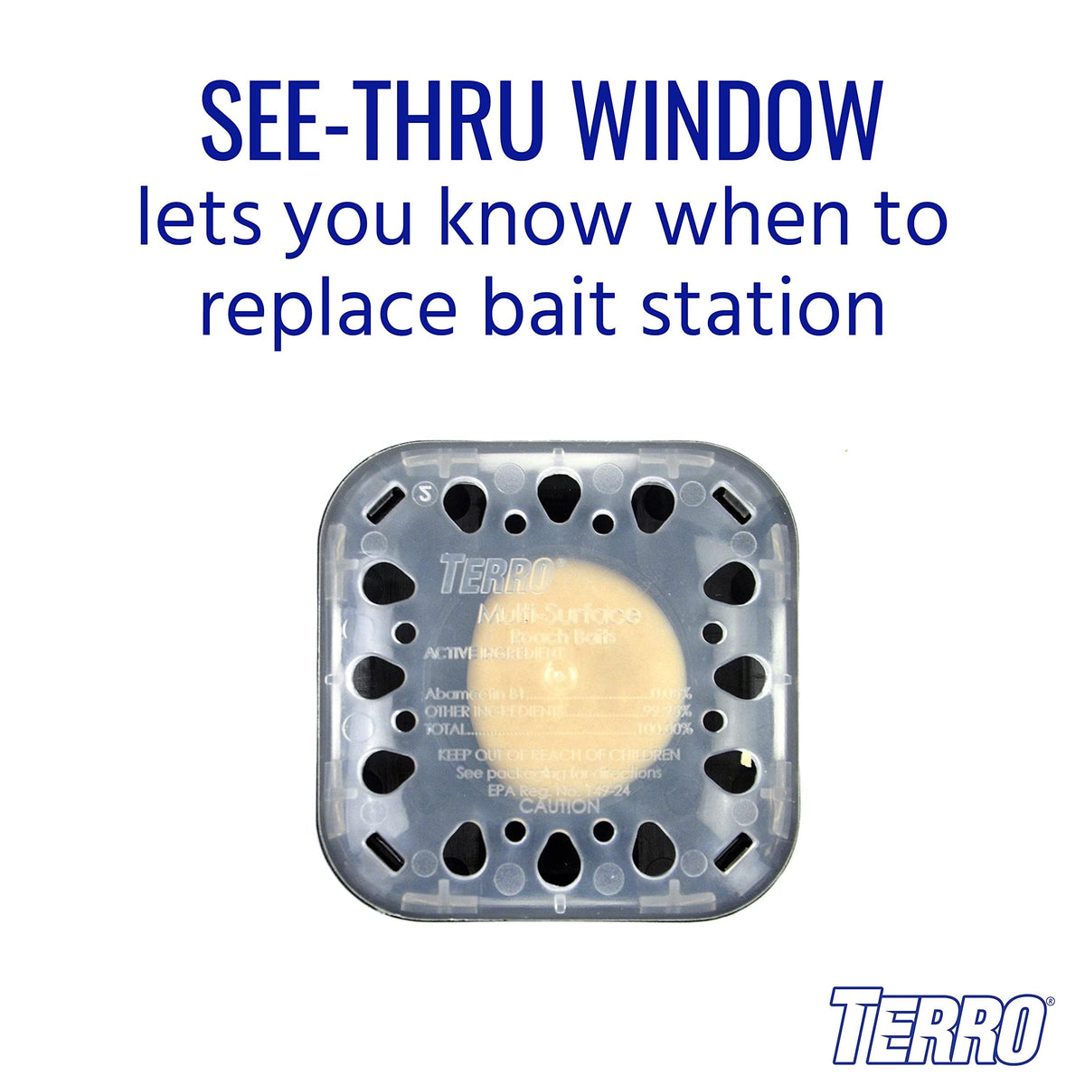 Terro T500 indoor roach bait station for multi-surface use across walls and corners.