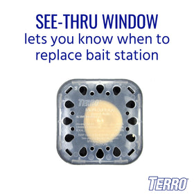 Terro T500 indoor roach bait station for multi-surface use across walls and corners.