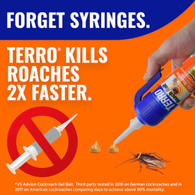 TERRO T502 precision applicator highlights one-handed, mess-free placement.
