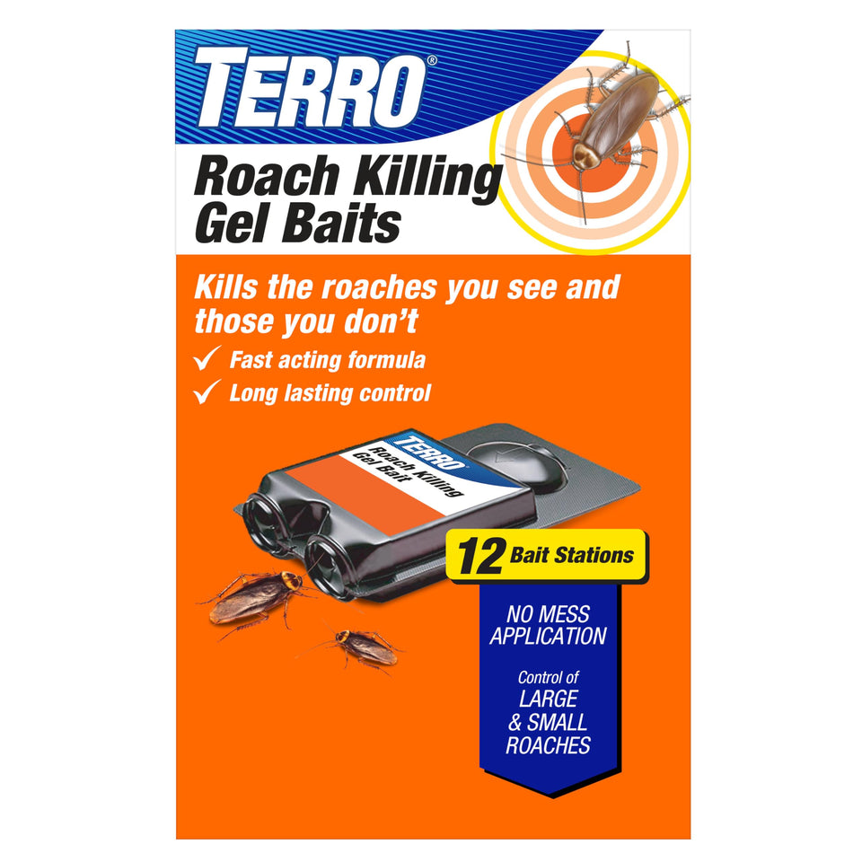 Terro T506SR no-mess station application shows quick setup for discreet indoor roach control.