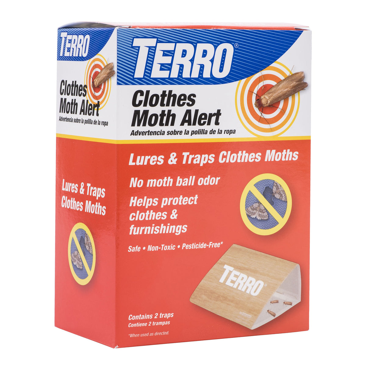 TERRO T720 lure packets shown; pheromone attraction for effective trapping.