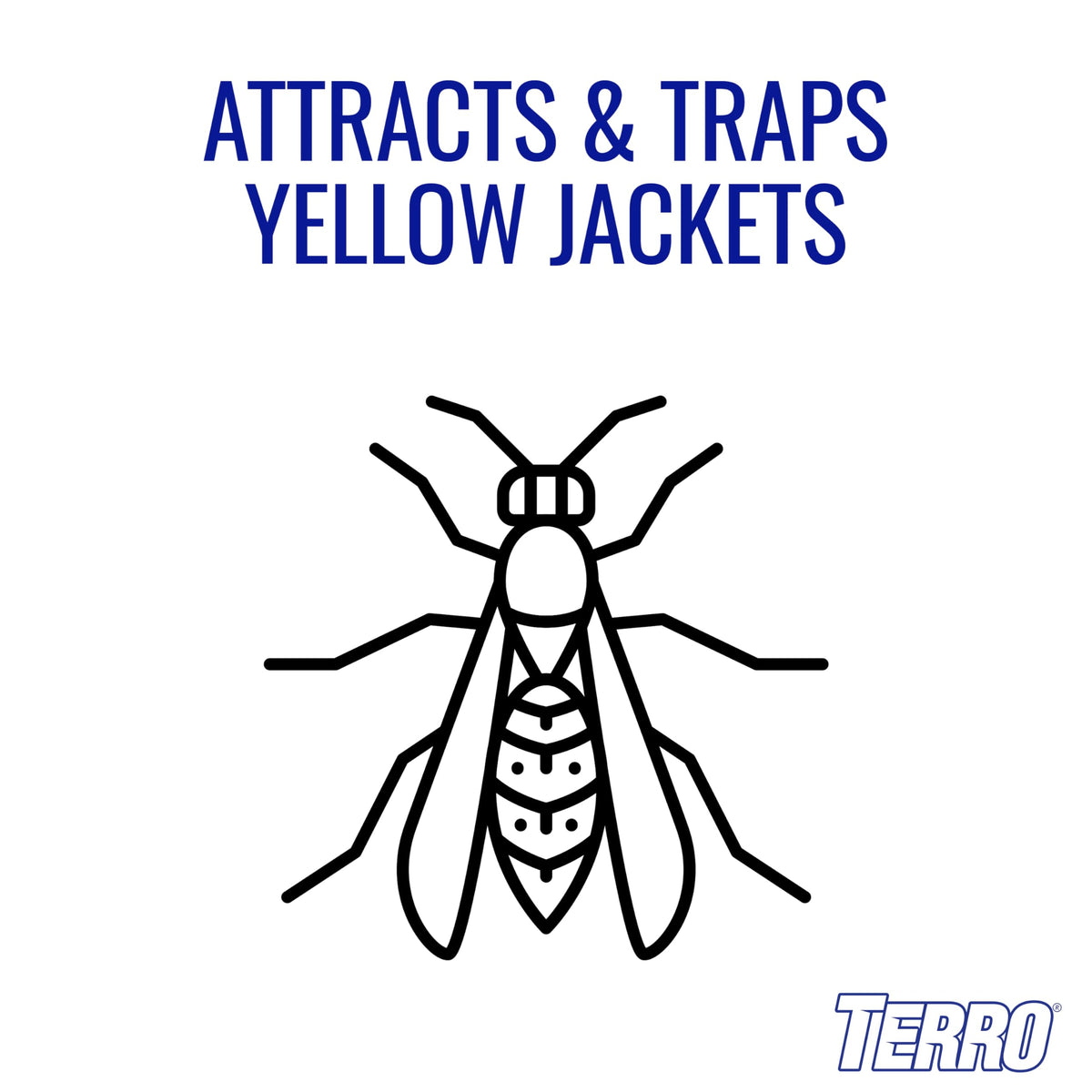 Terro yellow jacket trap hanging outdoors to attract yellow jackets away from people