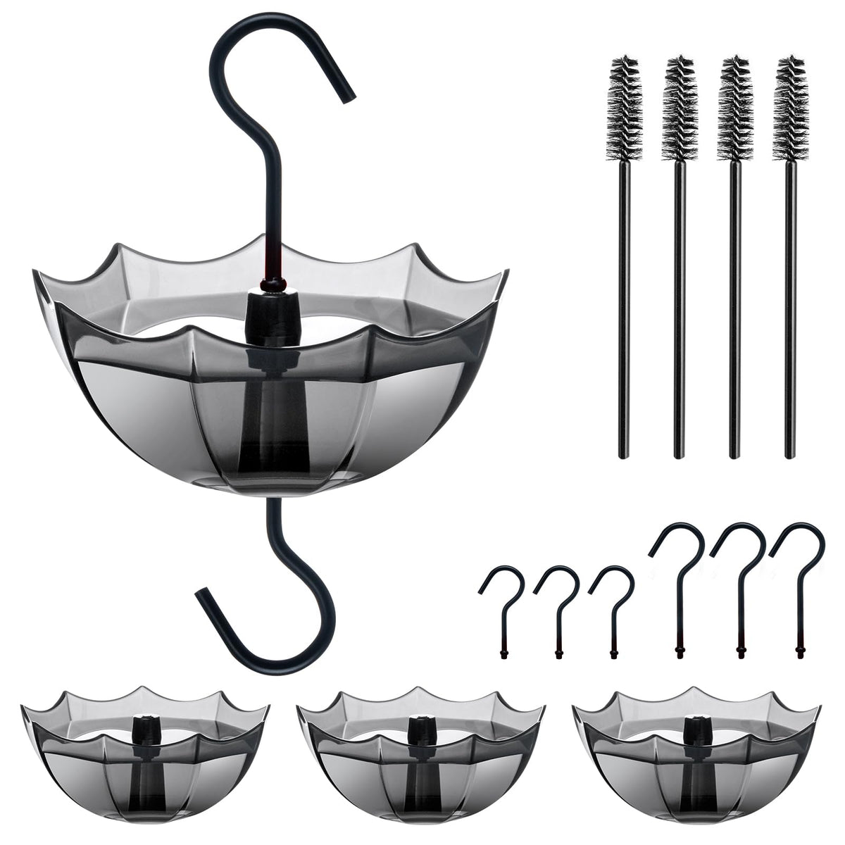 TERULF ant moat for hummingbird feeder with umbrella guard deters ants effectively.