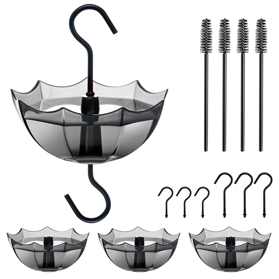 TERULF ant moat for hummingbird feeder with umbrella guard deters ants effectively.