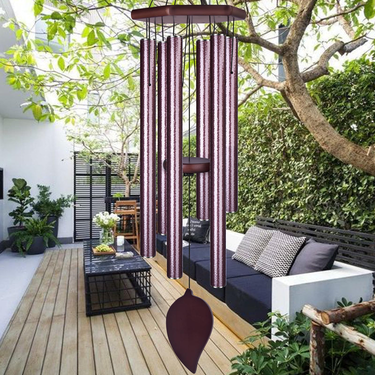 Tesecu Sympathy wind chimes deliver a deep outdoor tone for memories