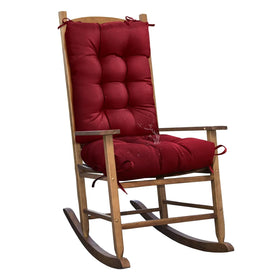 TESICA burgundy indoor outdoor chair cushion set on a rocking chair for all-season comfort.