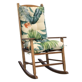 TESICA floral rocking chair cushion waterproof for year-round outdoor comfort.