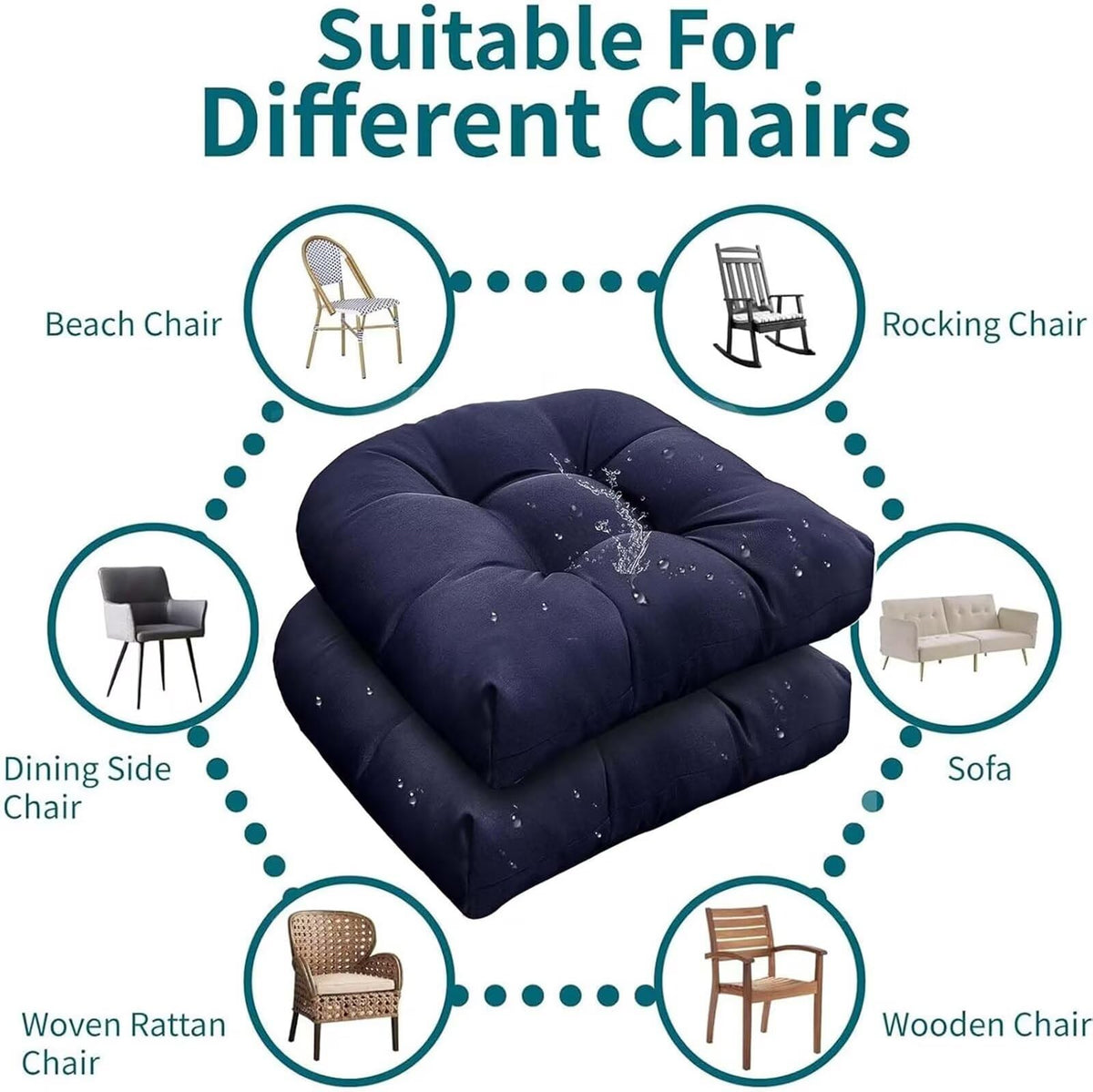 TESICA cushions on a wicker chair for versatile indoor/outdoor use.