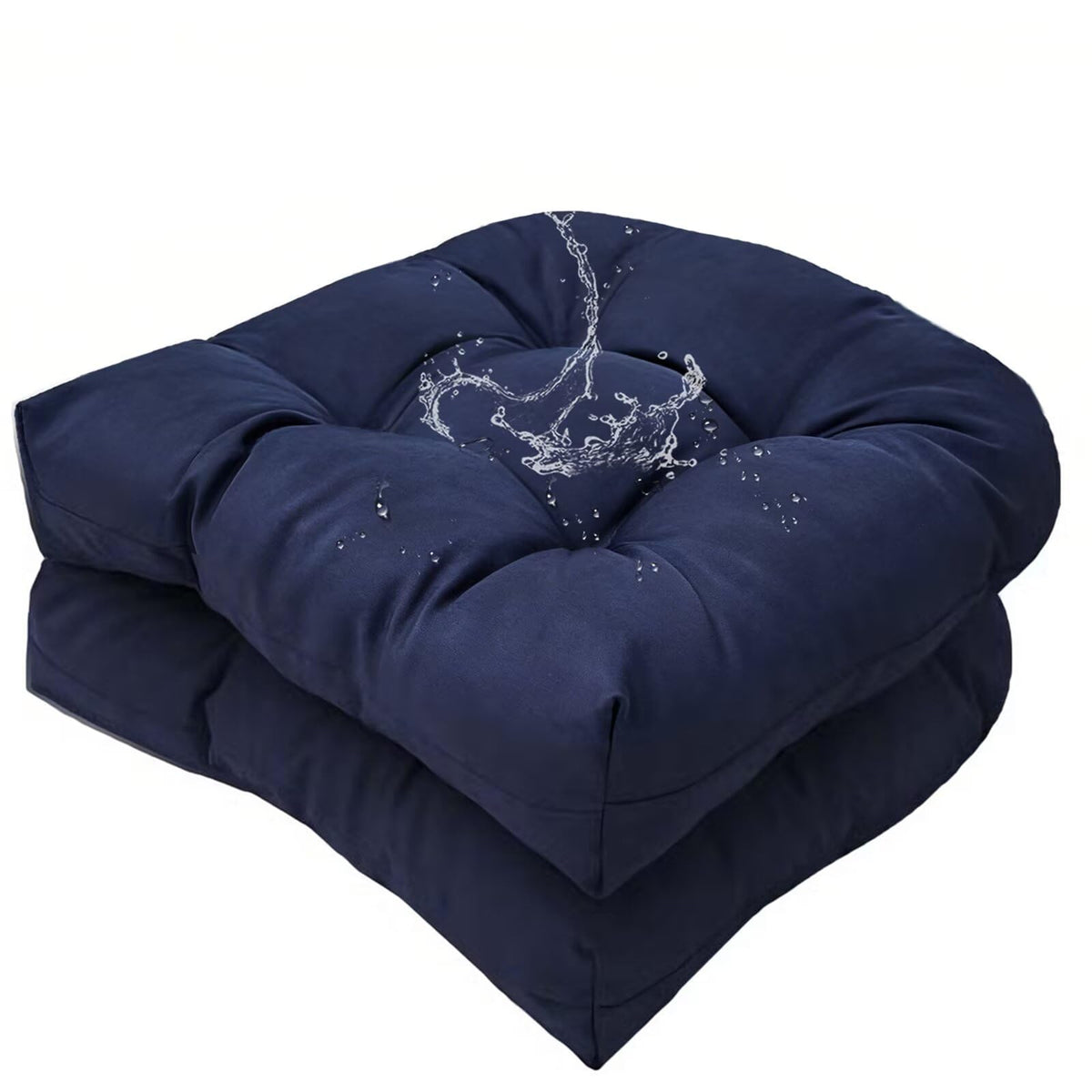 TESICA outdoor seat cushions in navy blue for 18x18 chairs with a set of two.