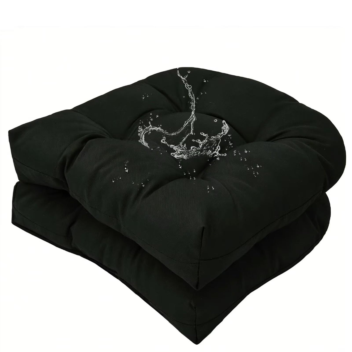 TESICA tufted 18x18 seat cushion for outdoor chairs adds luxurious comfort.