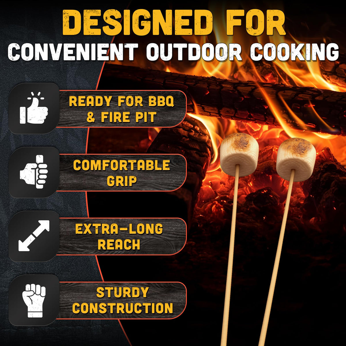 Tesorrio marshmallow-skewer for fire pits during camping