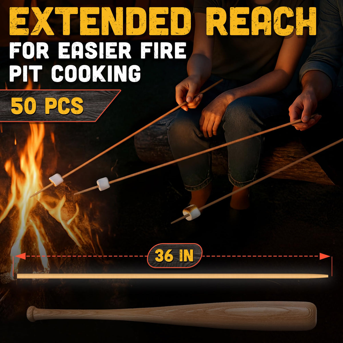 Tesorrio smooth-polished skewer for comfortable roasting