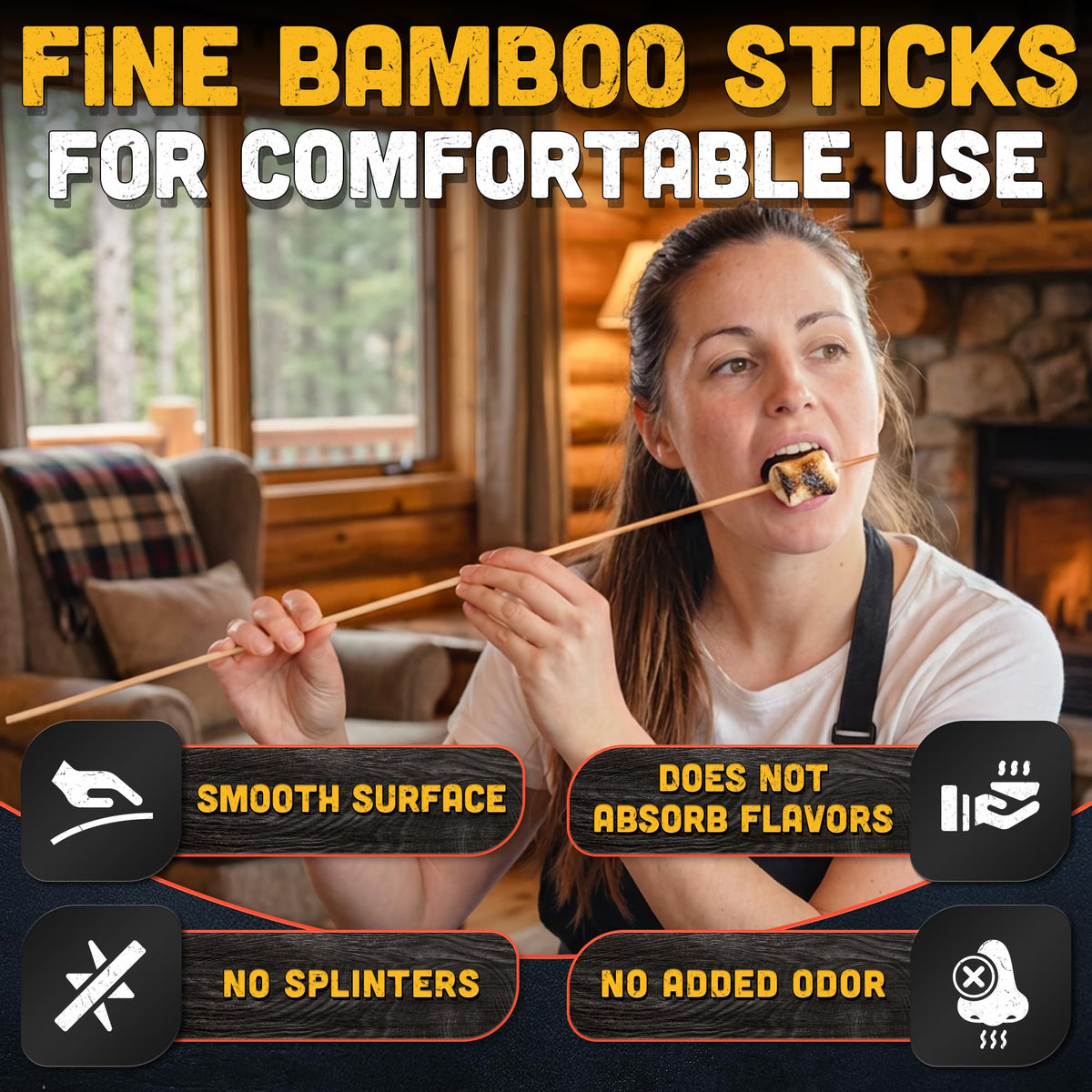 Tesorrio versatile bamboo skewers for marshmallows and kabobs