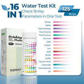 Tespert 16-parameter color chart for quick water quality assessment