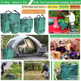 Tespher 18-inch diameter 16-gallon bags ready for leaf and grass waste.