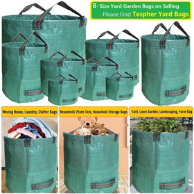 Tespher 34-inch diameter leaf bag ready to collect leaves and debris.