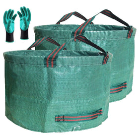 Tespher 46-gallon yard bag shows 26-inch diameter for large leaf and debris collection.