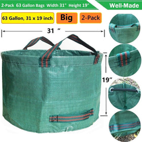 Tespher leaf bag standing with loop for stability during collection.