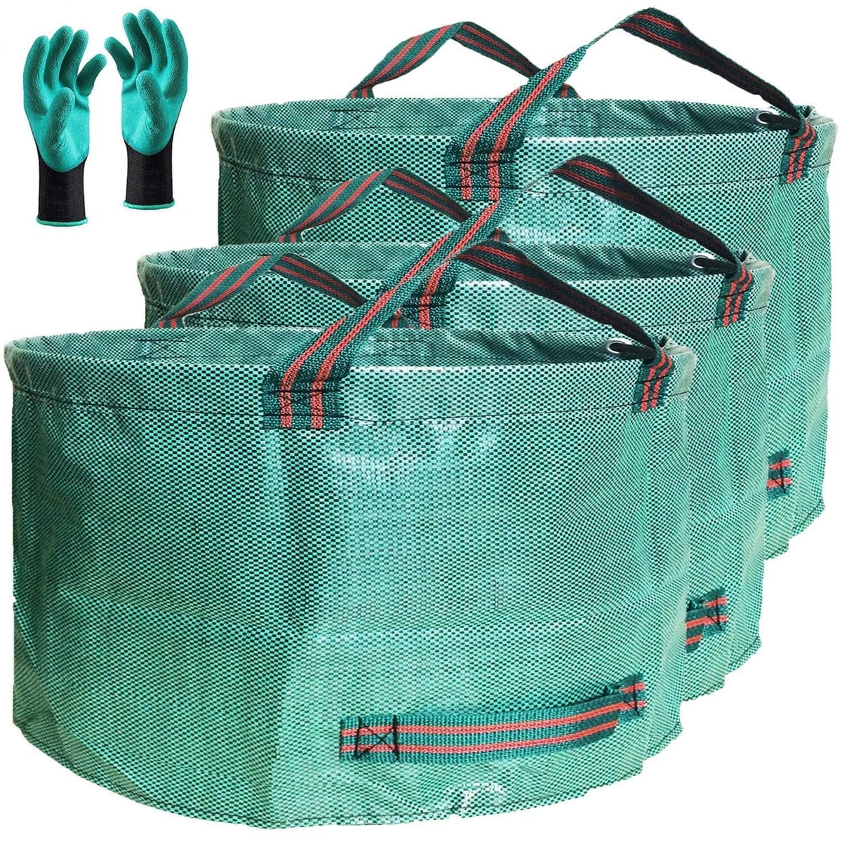 Tespher professional 63-gallon yard bags in use for leaves and debris cleanup