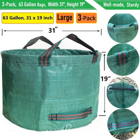 Tespher standable leaf bag opens wide for yard cleanup