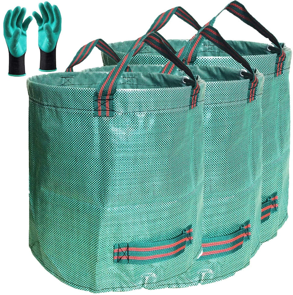 Tespher 32-gallon yard bag in standable setup for easy debris collection.