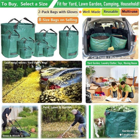 Tespher yard bag height 19 inches for ample capacity during cleanup.